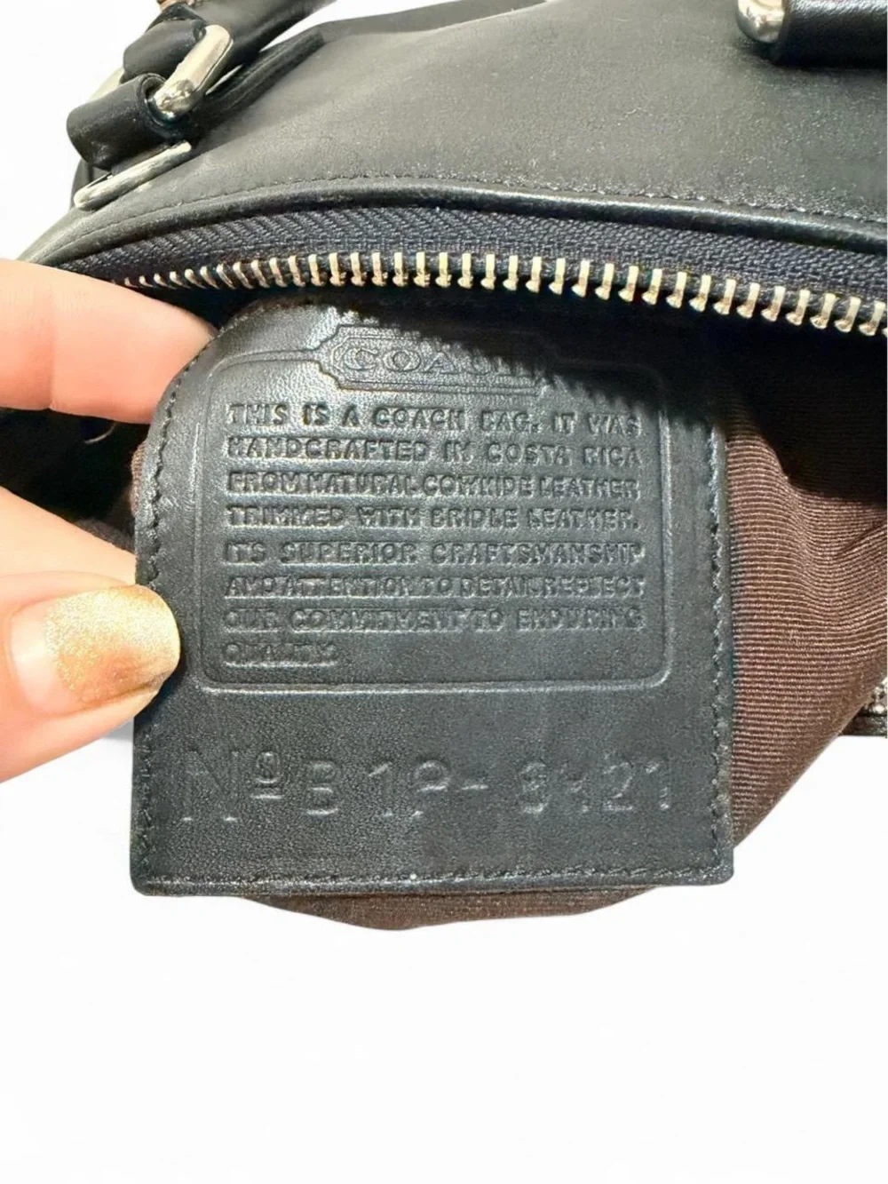 Coach Black Leather Mini Satchel with Double Top Handles